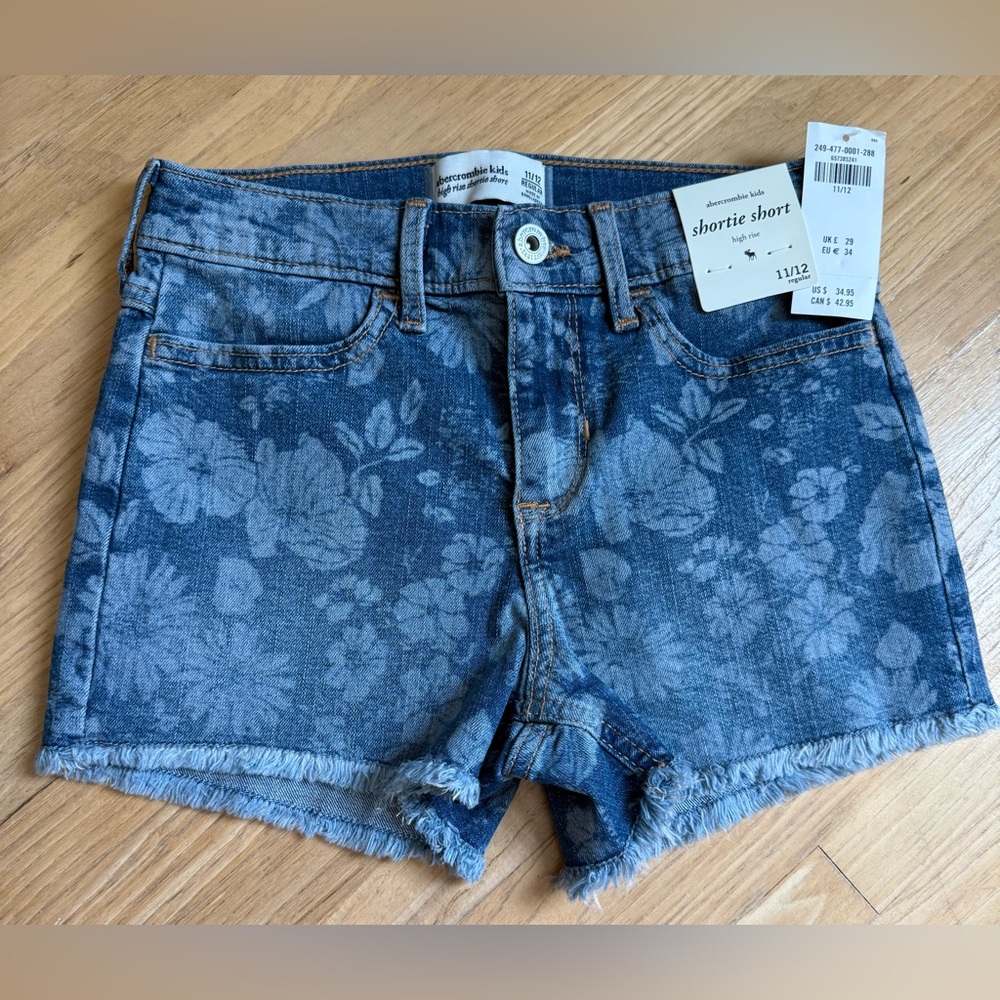 Abercrombie Kids Denim Floral Shorts